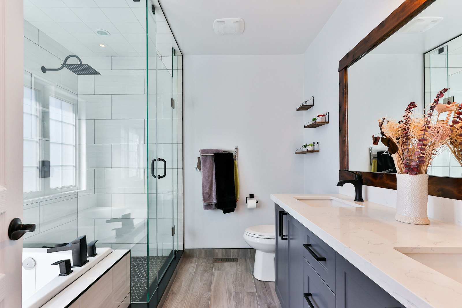 Clean, modern bathroom plumbing installed by Apex in Columbia, MS